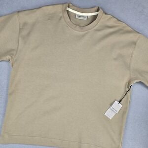 Amongst Others Shirt Mens XL Beige Cedar Drop Shoulder Boxy Fit Crewneck Tee New